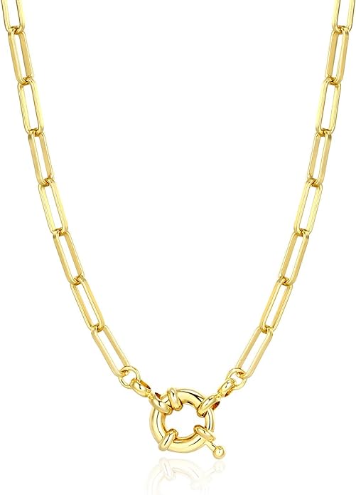 14K Gold Plated Front Lock Necklace