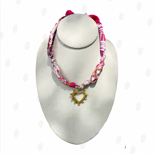 Large Heartbreaker Pendant Scarf Necklace