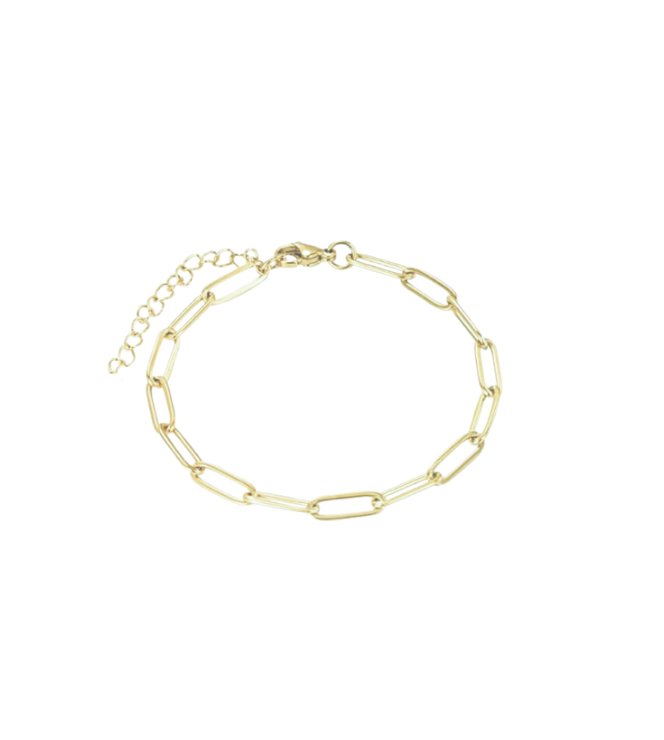 14K Gold Plated Paperclip Bracelet