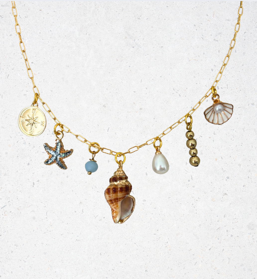 The Beach Babe - 18K Gold Plated Charm Necklace