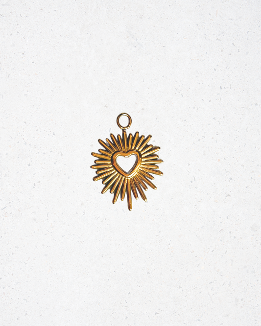 18K Gold Plated Heartburst Charm
