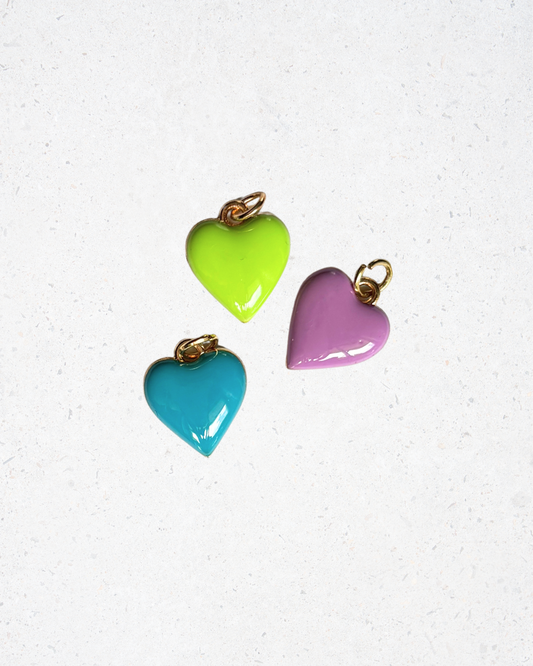 Enamel Retro Heart Charm