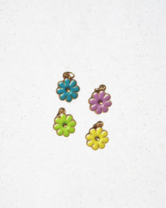 Enamel Retro Flower Charm