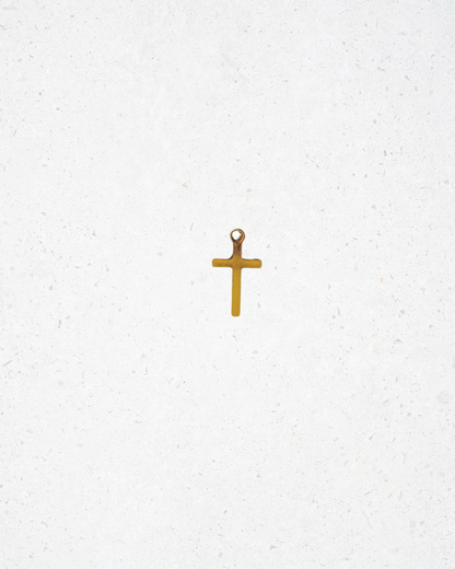 Brass Dainty Cross Charm