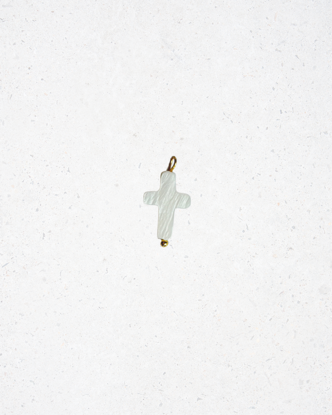 Ivory Pearl Cross Charm