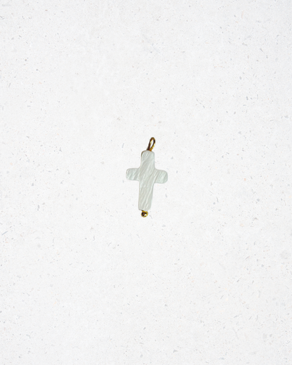 Ivory Pearl Cross Charm