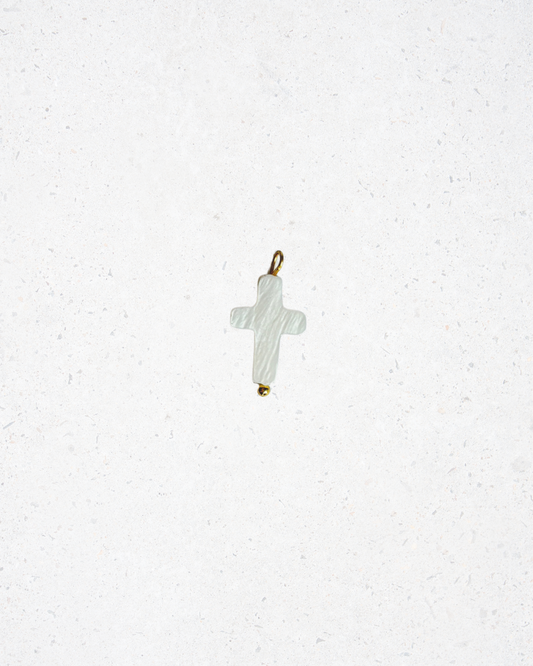 Ivory Pearl Cross Charm