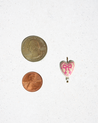 Pink + Ivory Bow Charm