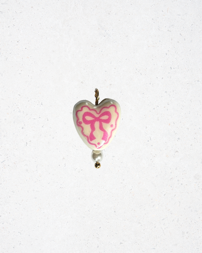 Pink + Ivory Bow Charm