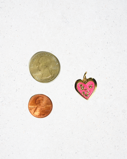 Shimmer Pink Flower Heart