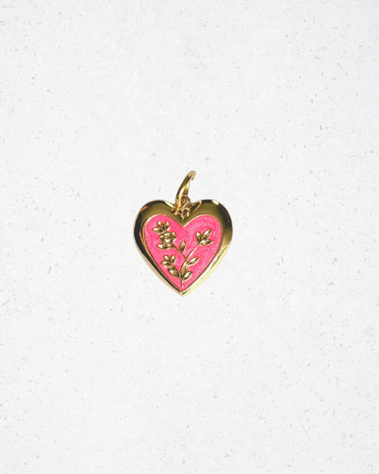 Shimmer Pink Flower Heart