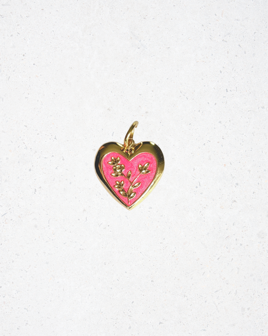 Shimmer Pink Flower Heart