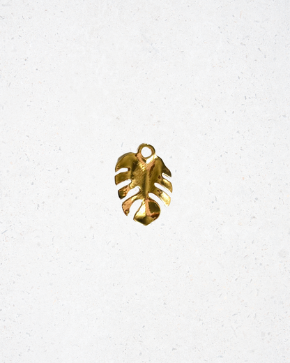 Brass Monstera Leaf Charm
