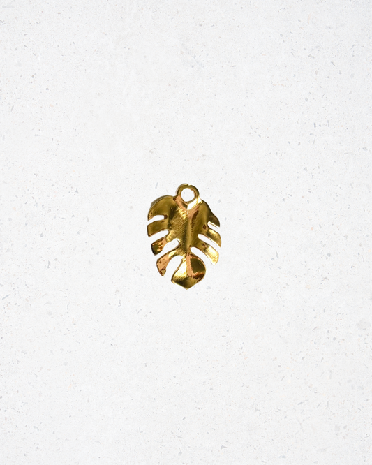 Brass Monstera Leaf Charm