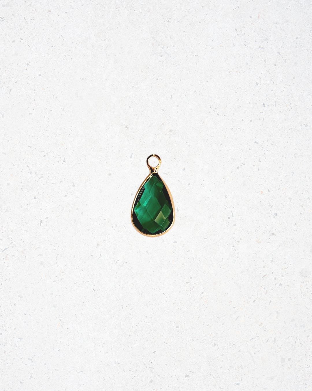 Emerald Teardrop Charm