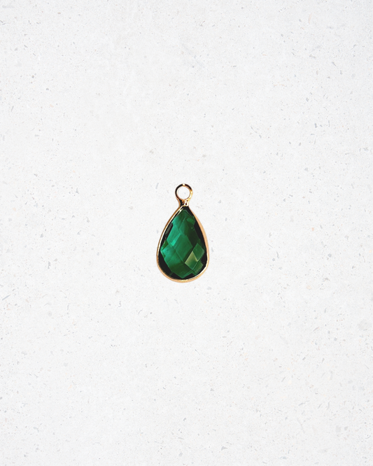 Emerald Teardrop Charm