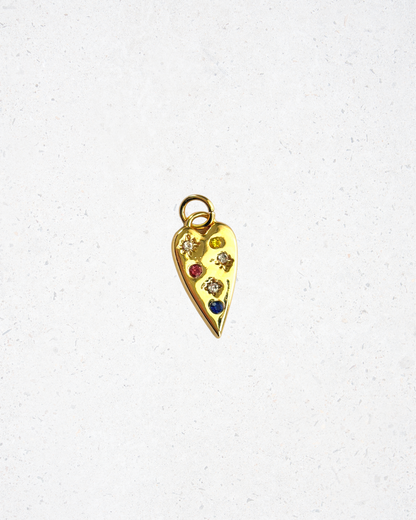 14K Gold Plated Slim Heart Charm