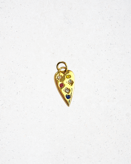 14K Gold Plated Slim Heart Charm