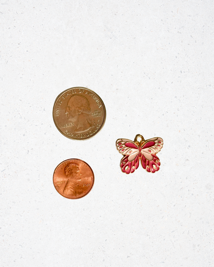 Large Butterfly Enamel Charm
