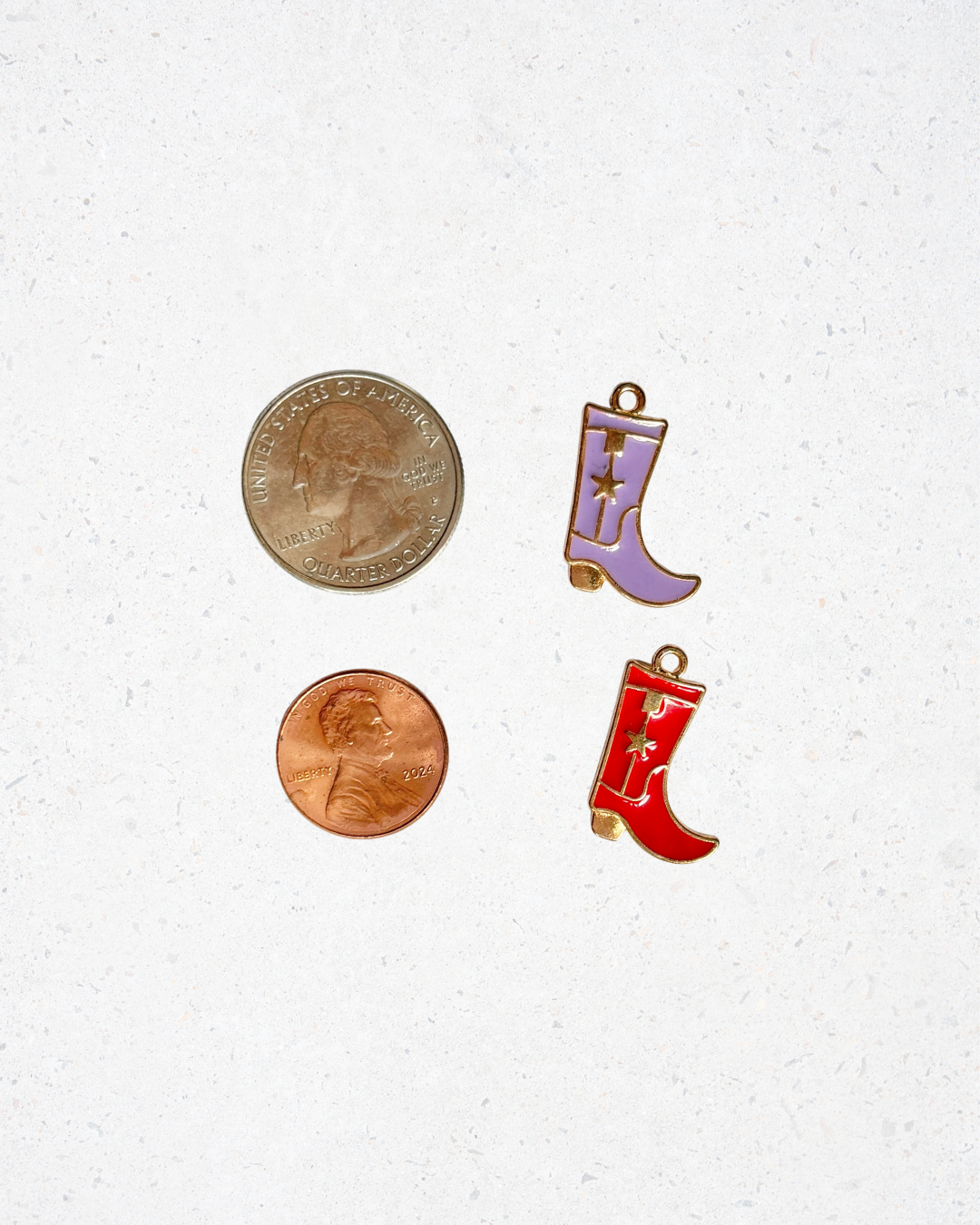Enamel Cowgirl Boot Charm