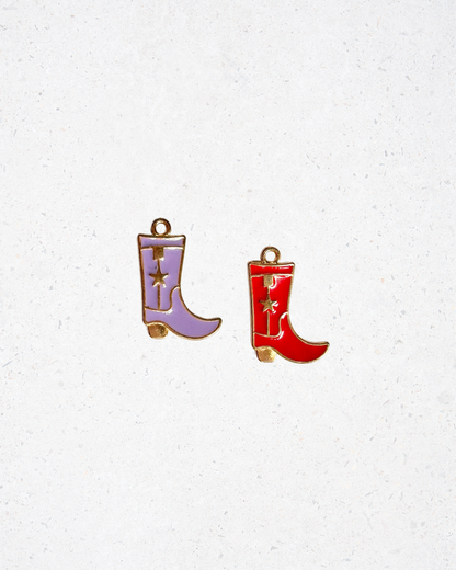 Enamel Cowgirl Boot Charm
