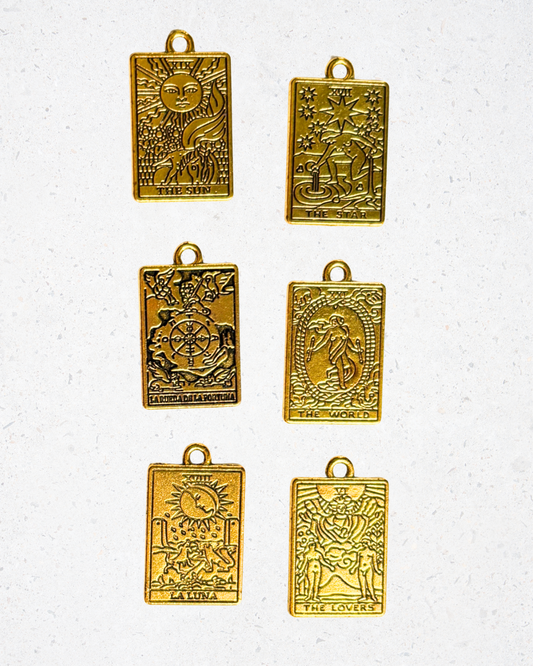 18K Gold Plated Stainless Steel Tarot Card Charm